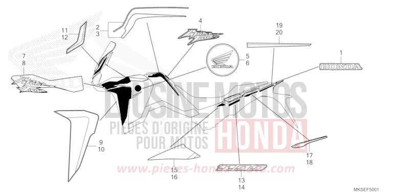 MARKE/STREIFEN (2) von Africa Twin DCT PEARL GLARE WHITE (NHB53H) von 2021